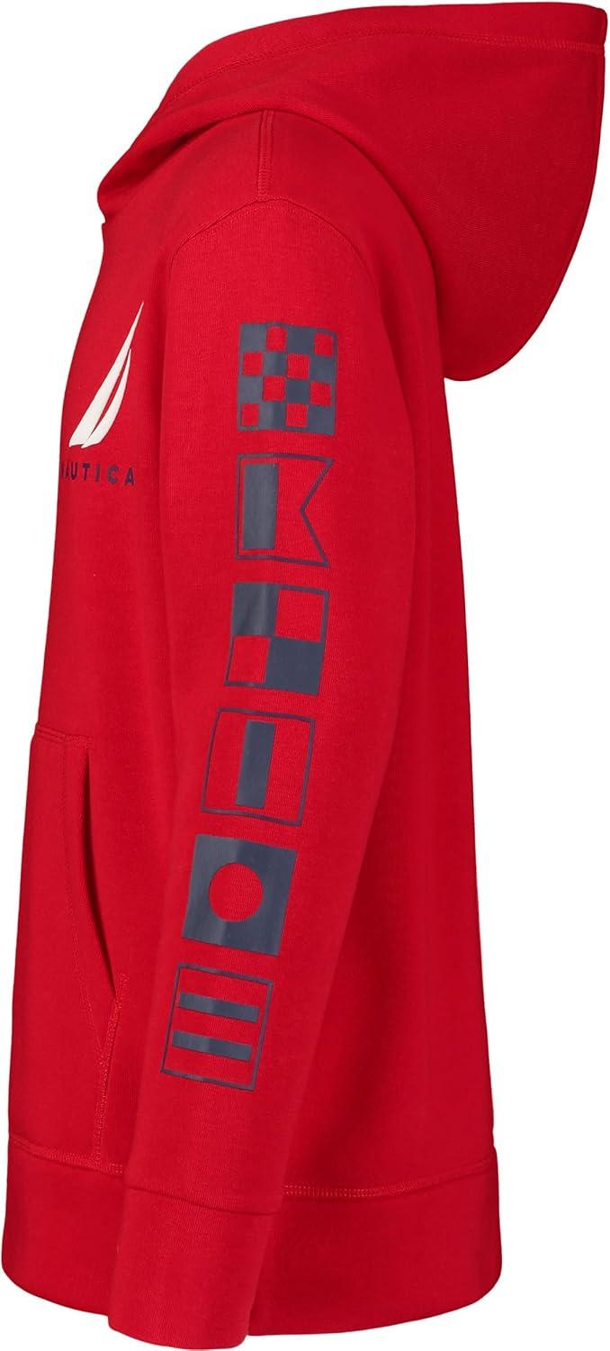 imageNautica Boys Pullover Fleece Hoodie SweatshirtSignal Flag Tango Red