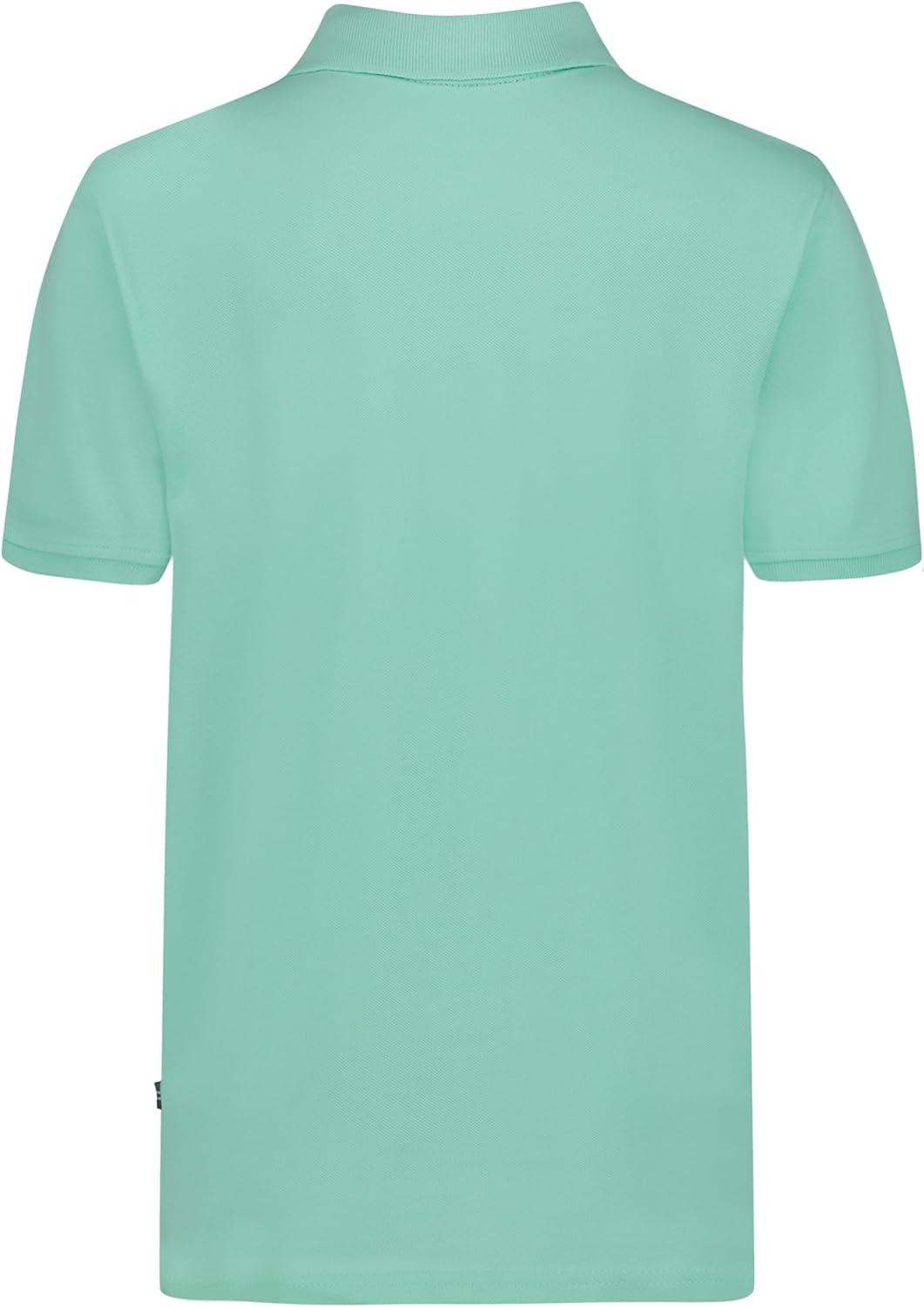 imageNautica Boys Short Sleeve Anchor Polo Button Closure Soft amp Comfortable Pique FabricBeach Glass