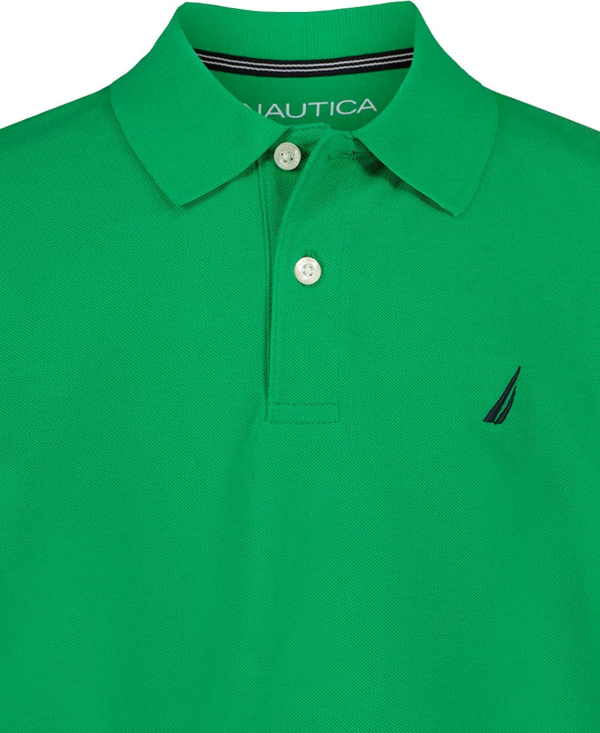 imageNautica Boys Short Sleeve Anchor Polo Button Closure Soft amp Comfortable Pique FabricBright Green