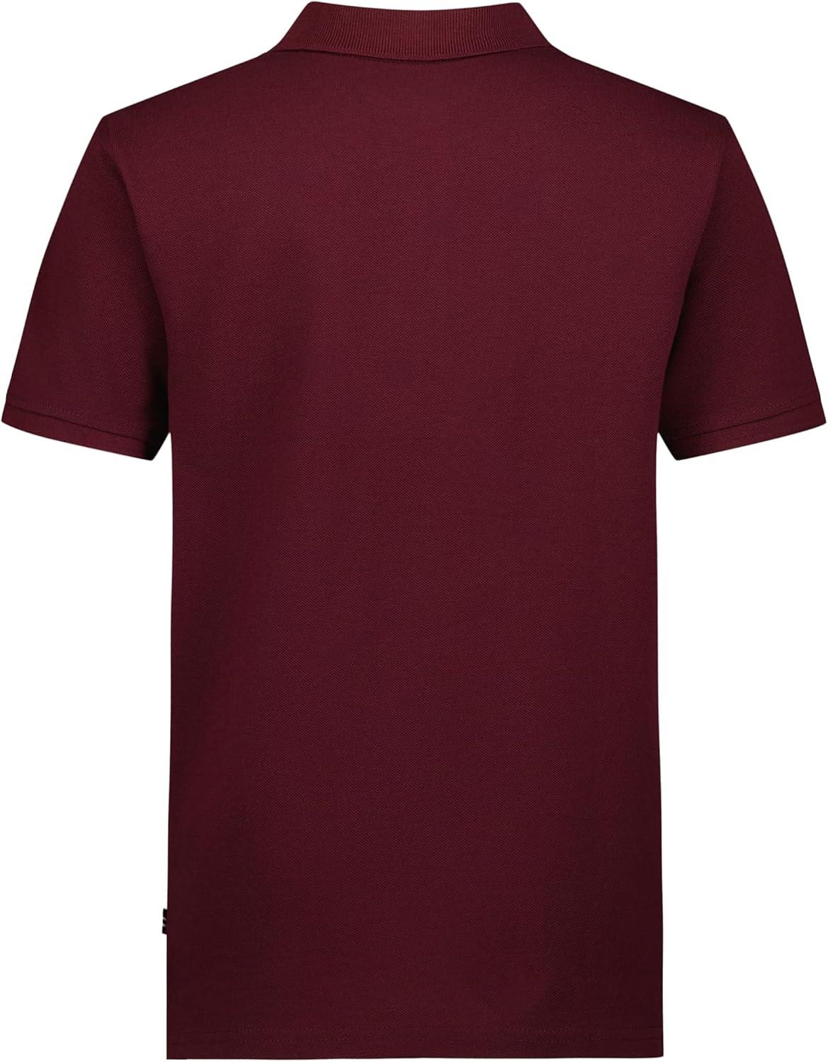 imageNautica Boys Short Sleeve Anchor Polo Button Closure Soft amp Comfortable Pique FabricBurgundy