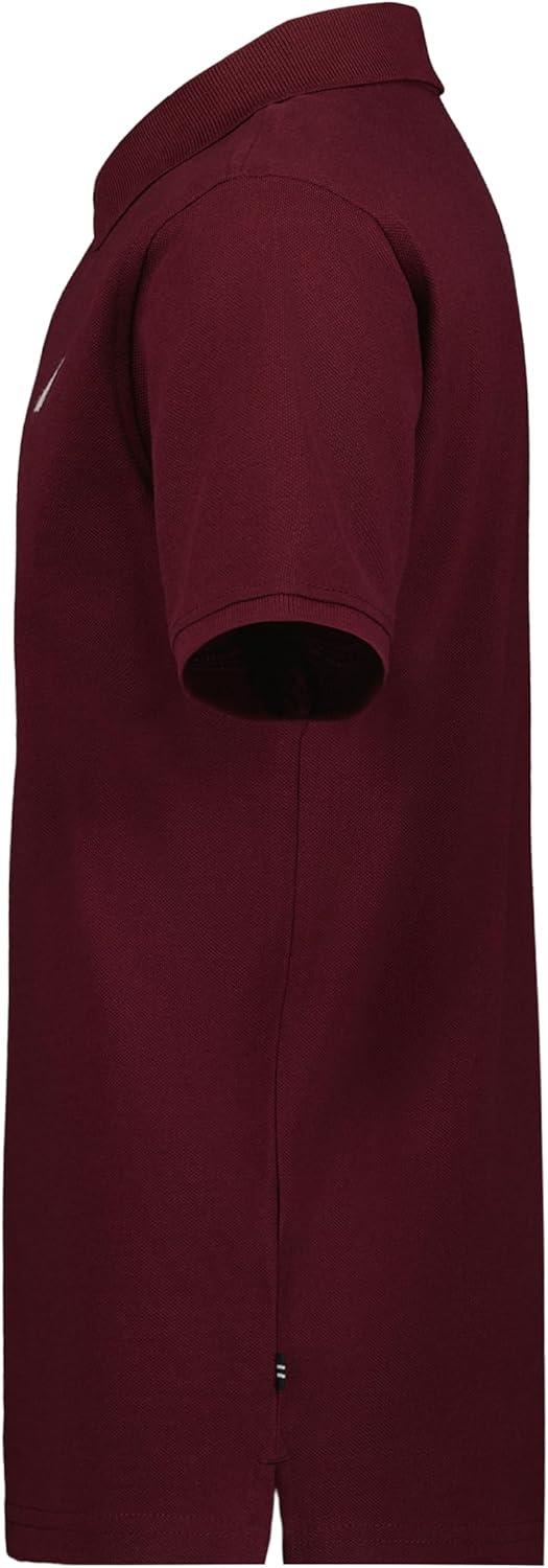 imageNautica Boys Short Sleeve Anchor Polo Button Closure Soft amp Comfortable Pique FabricBurgundy