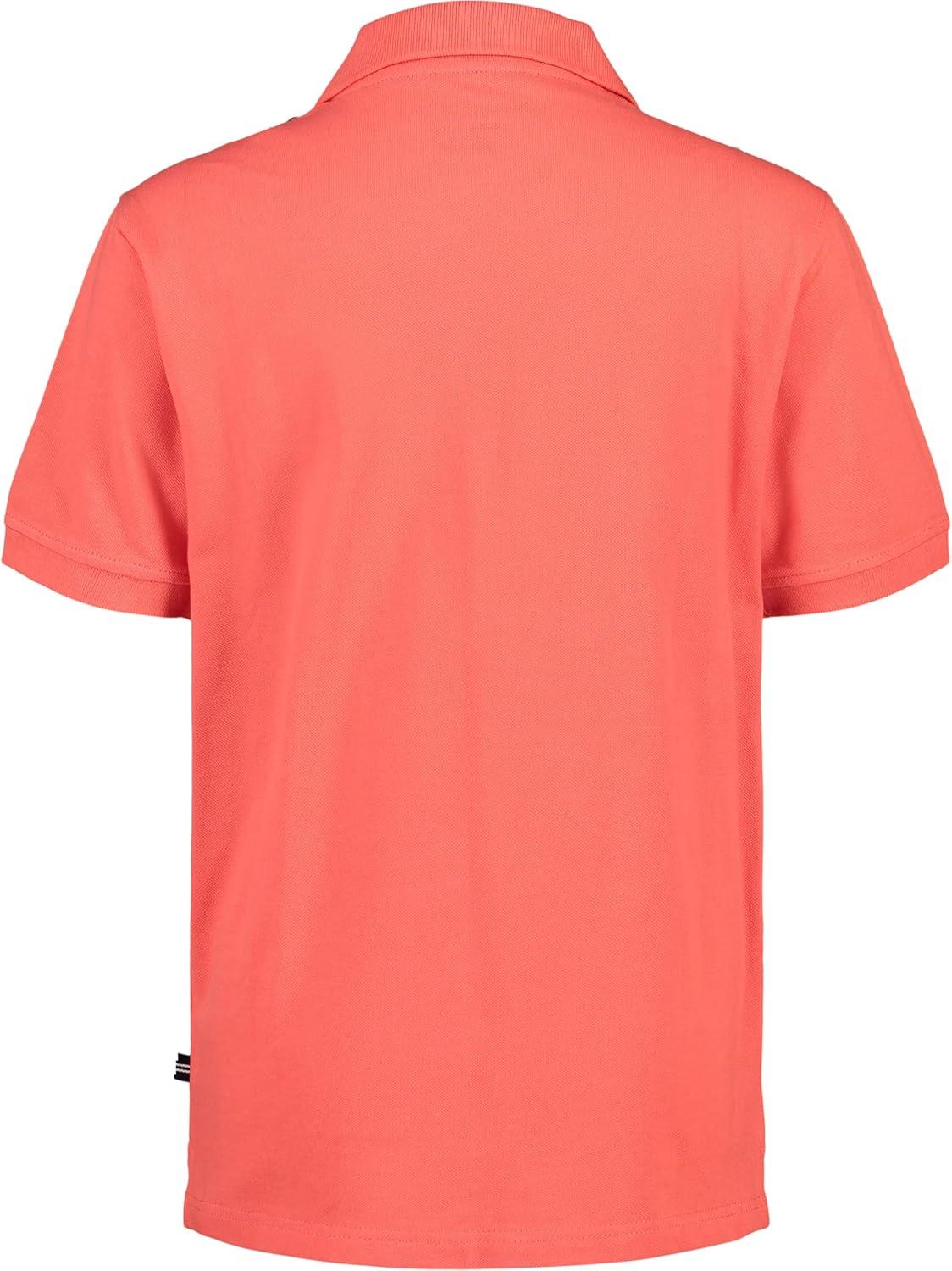 imageNautica Boys Short Sleeve Anchor Polo Button Closure Soft amp Comfortable Pique FabricCayenne