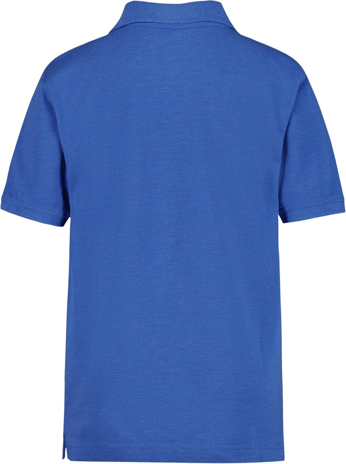 imageNautica Boys Short Sleeve Anchor Polo Button Closure Soft amp Comfortable Pique FabricClear Skies Heather