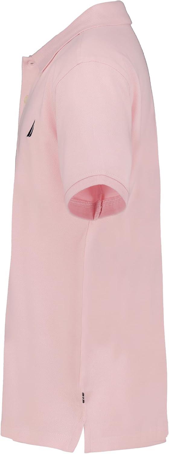 imageNautica Boys Short Sleeve Anchor Polo Button Closure Soft amp Comfortable Pique FabricPale Pink
