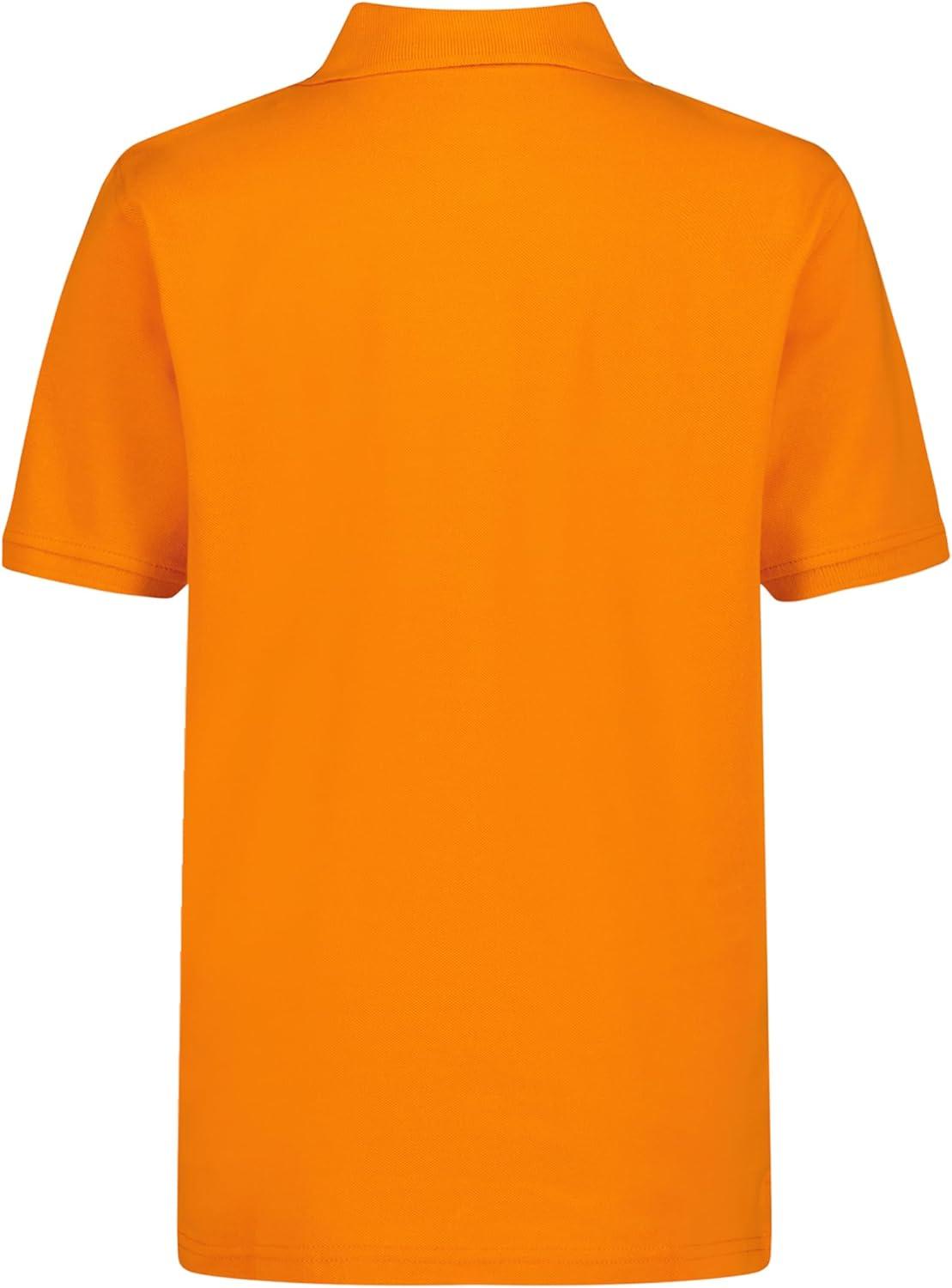 imageNautica Boys Short Sleeve Anchor Polo Button Closure Soft amp Comfortable Pique FabricPersimmon