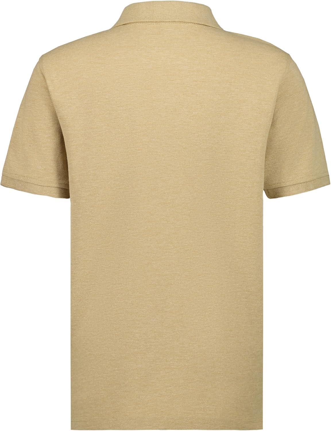 imageNautica Boys Short Sleeve Anchor Polo Button Closure Soft amp Comfortable Pique FabricSandy Bar Heather