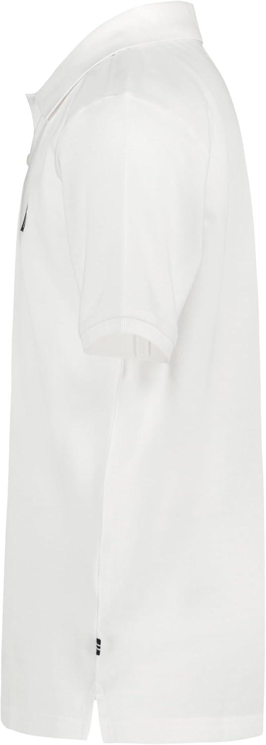 imageNautica Boys Short Sleeve Anchor Polo Button Closure Soft amp Comfortable Pique FabricWhite