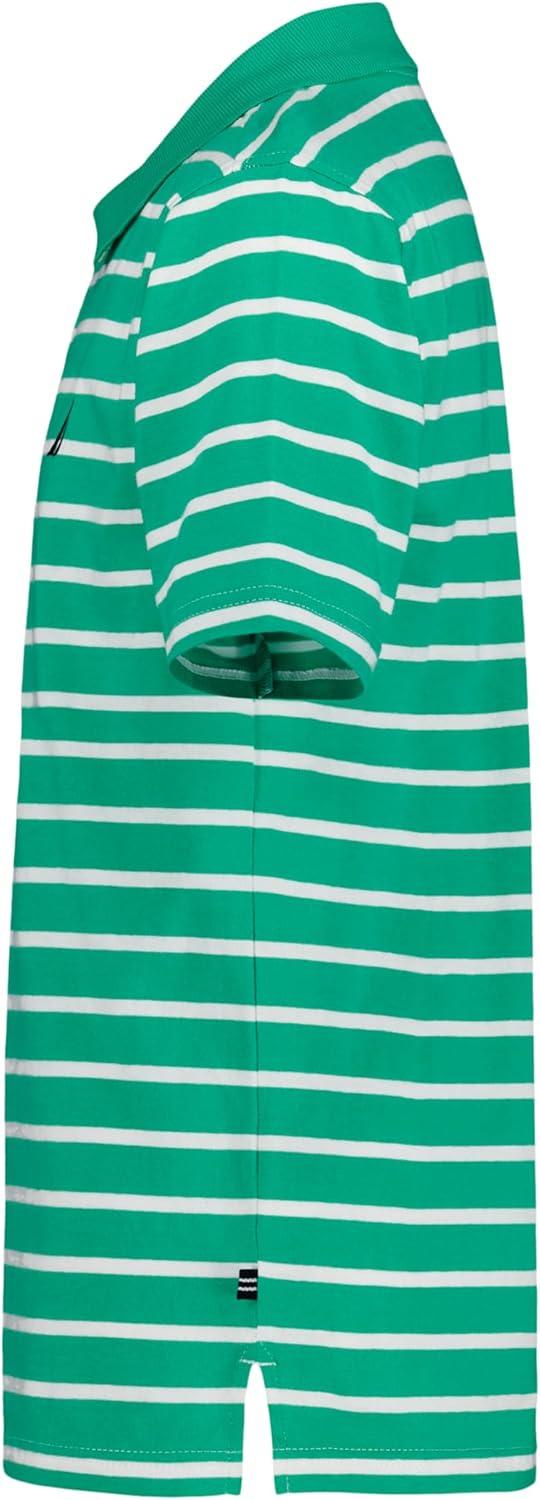 imageNautica Boys Short Sleeve Fashion Polo Button Closure Soft amp ComfortableCoast Stripe Gum Drop Green