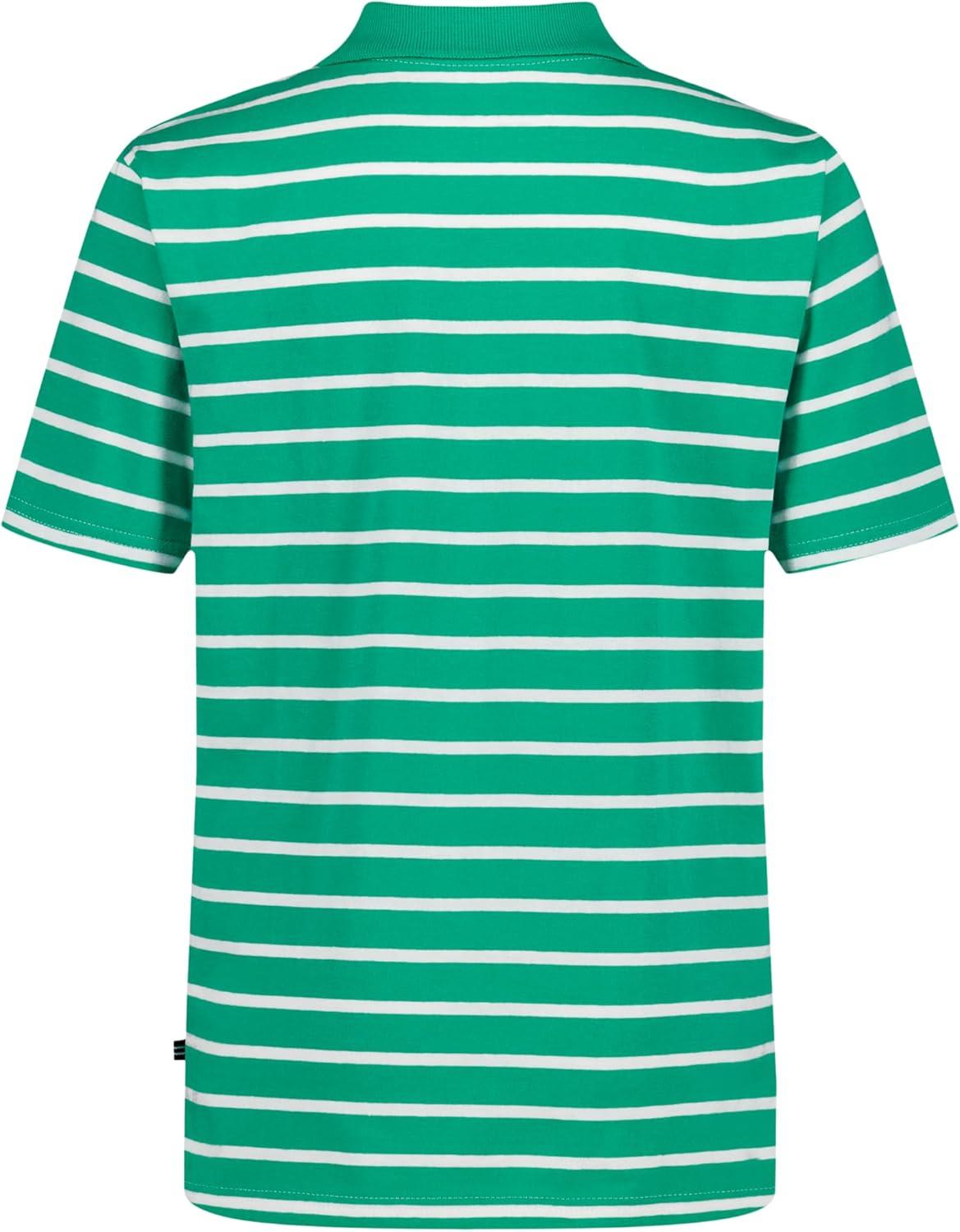 imageNautica Boys Short Sleeve Fashion Polo Button Closure Soft amp ComfortableCoast Stripe Gum Drop Green