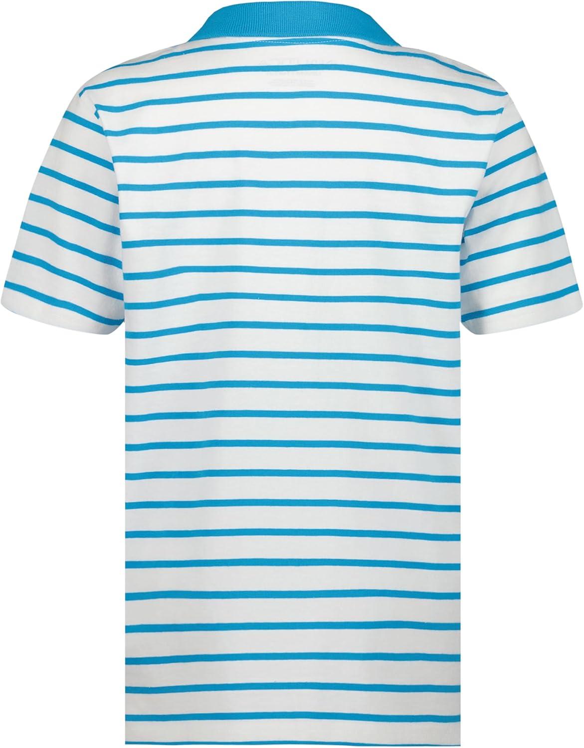 imageNautica Boys Short Sleeve Fashion Polo Button Closure Soft amp ComfortableCoast Stripe Hawiian Ocean