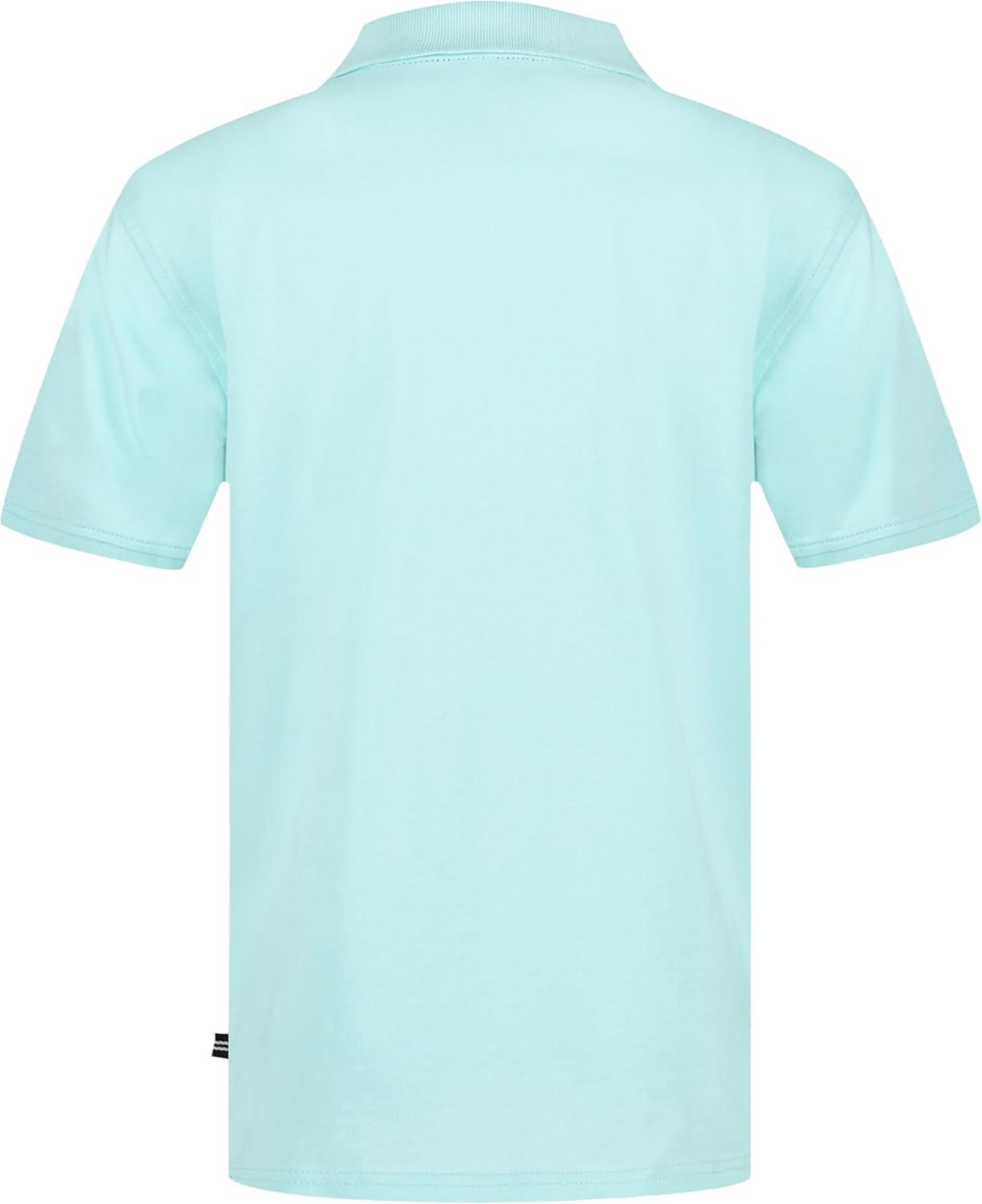 imageNautica Boys Short Sleeve Fashion Polo Button Closure Soft amp ComfortableDouble Stripe Blue Tinted
