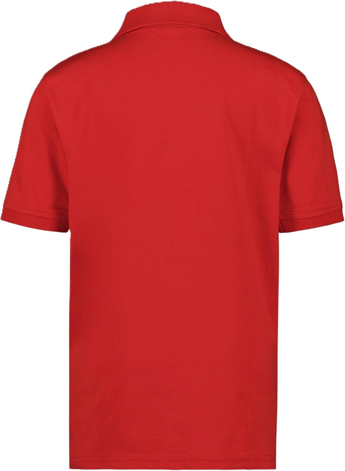 imageNautica Boys Short Sleeve Fashion Polo Button Closure Soft amp ComfortableDouble Stripe High Risk Red