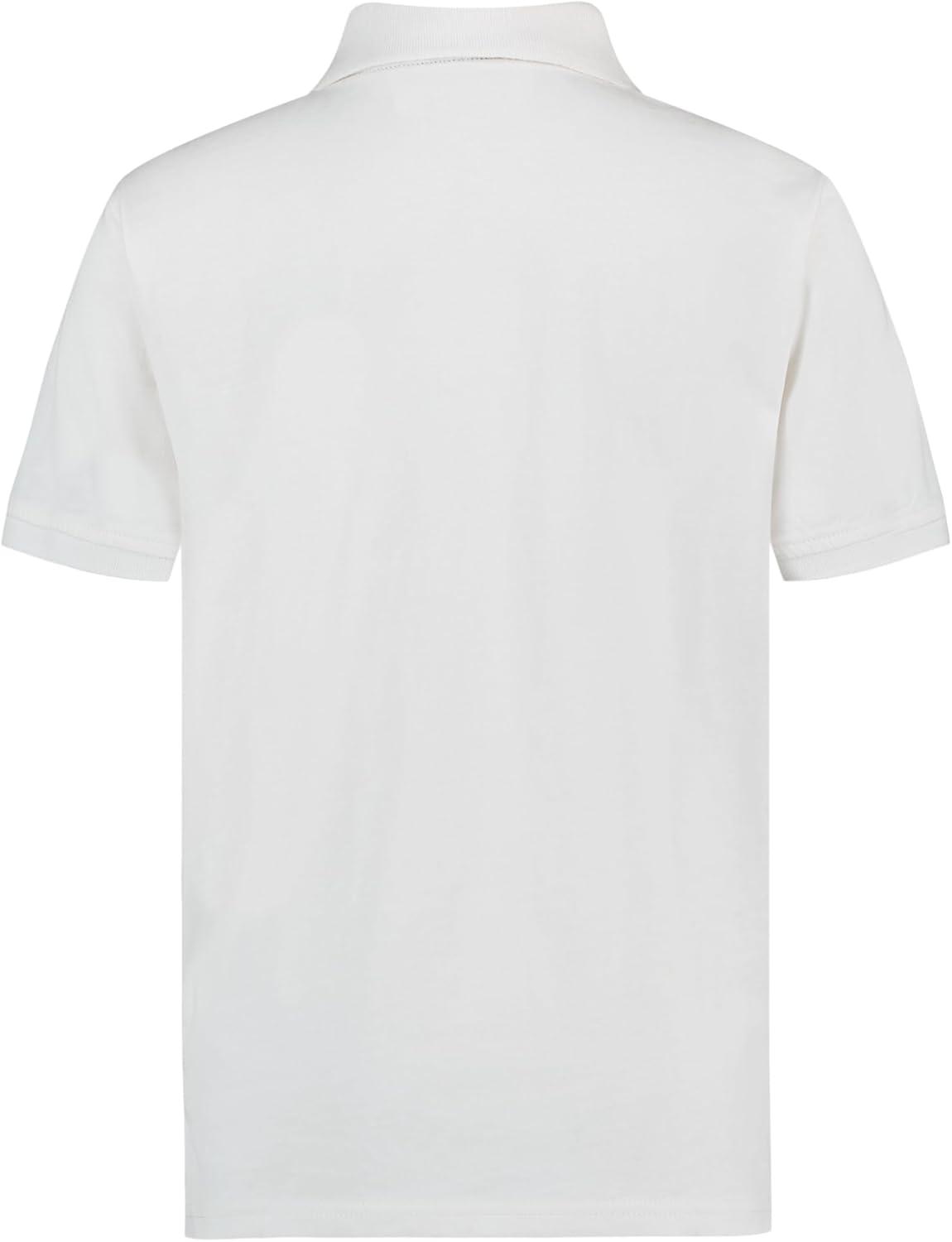 imageNautica Boys Short Sleeve Fashion Polo Button Closure Soft amp ComfortableDouble Stripe White