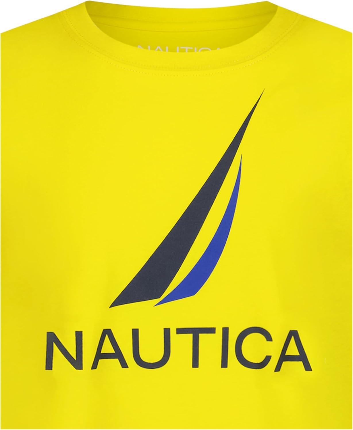 imageNautica Boys Short Sleeve JClass Logo Crew Neck TShirt Soft Comfortable Relaxed FitJclass Blazing Yellow