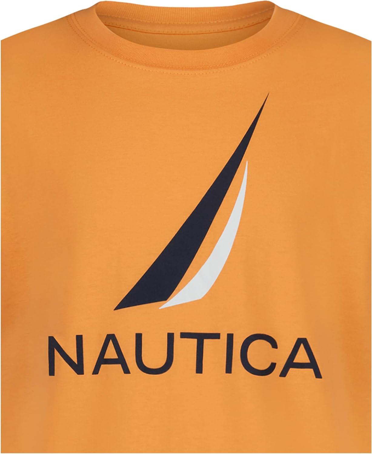 imageNautica Boys Short Sleeve JClass Logo Crew Neck TShirt Soft Comfortable Relaxed FitJclass Muskmelon