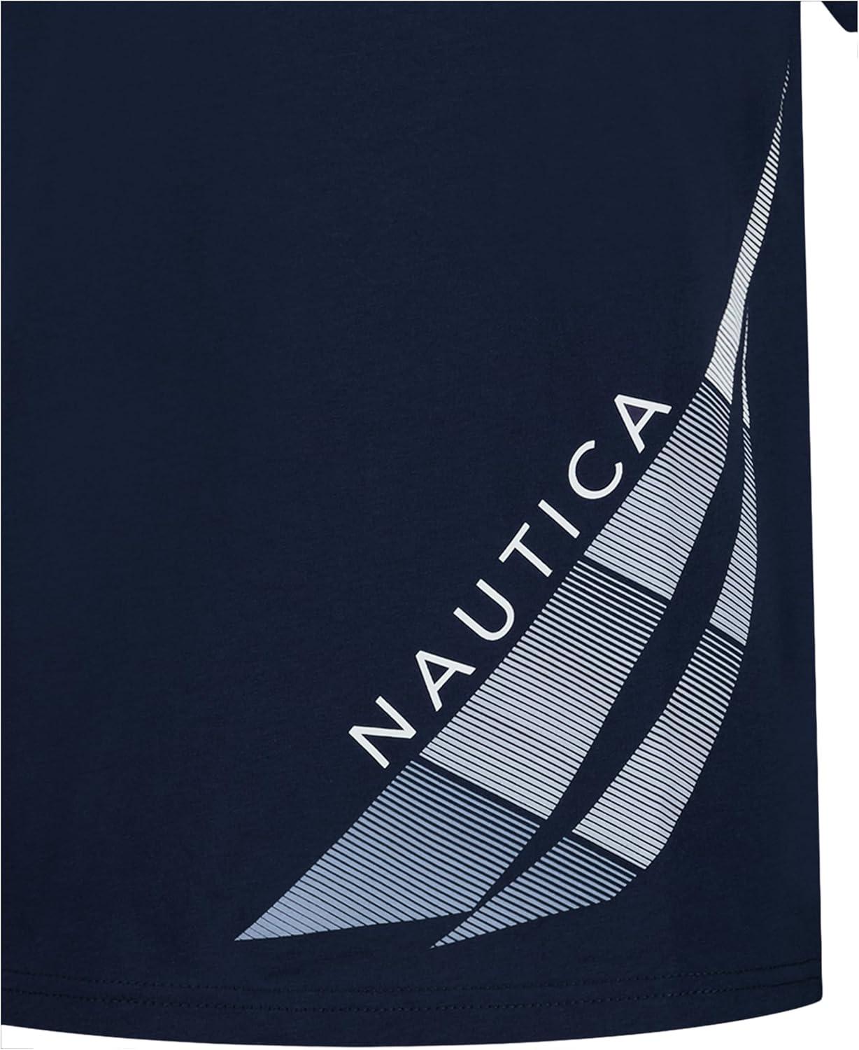 imageNautica Boys Short Sleeve JClass Logo Crew Neck TShirt Soft Comfortable Relaxed FitStriped Jclass Blueprint