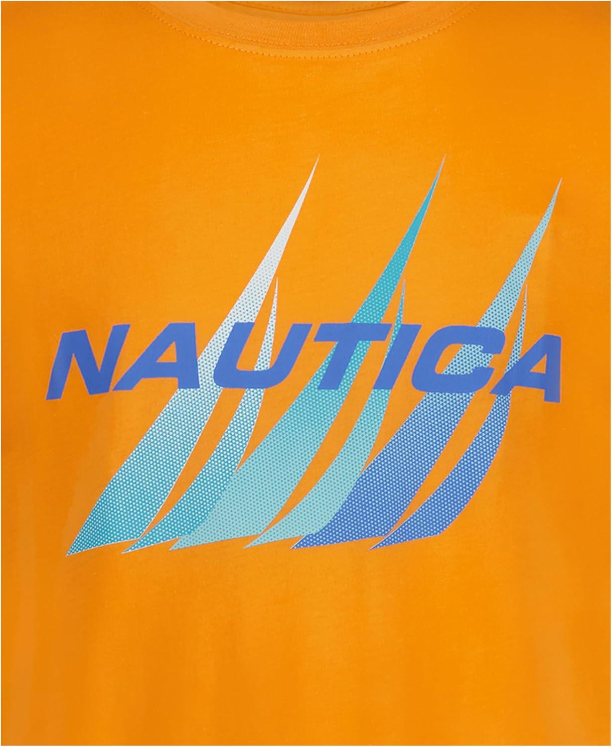 imageNautica Boys Short Sleeve JClass Logo Crew Neck TShirt Soft Comfortable Relaxed FitTriple Jclass Tangerine