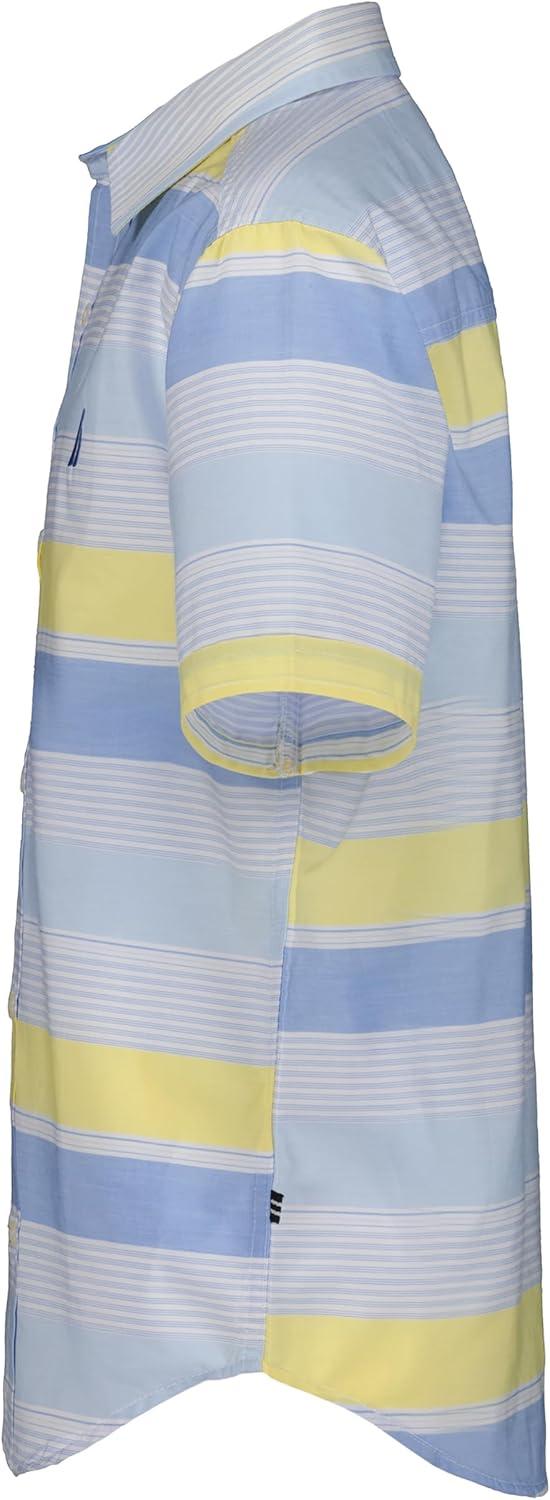 imageNautica Boys Short Sleeve Woven ButtonDown Shirt Light Weight amp BreathableIrregular Stripe Allure