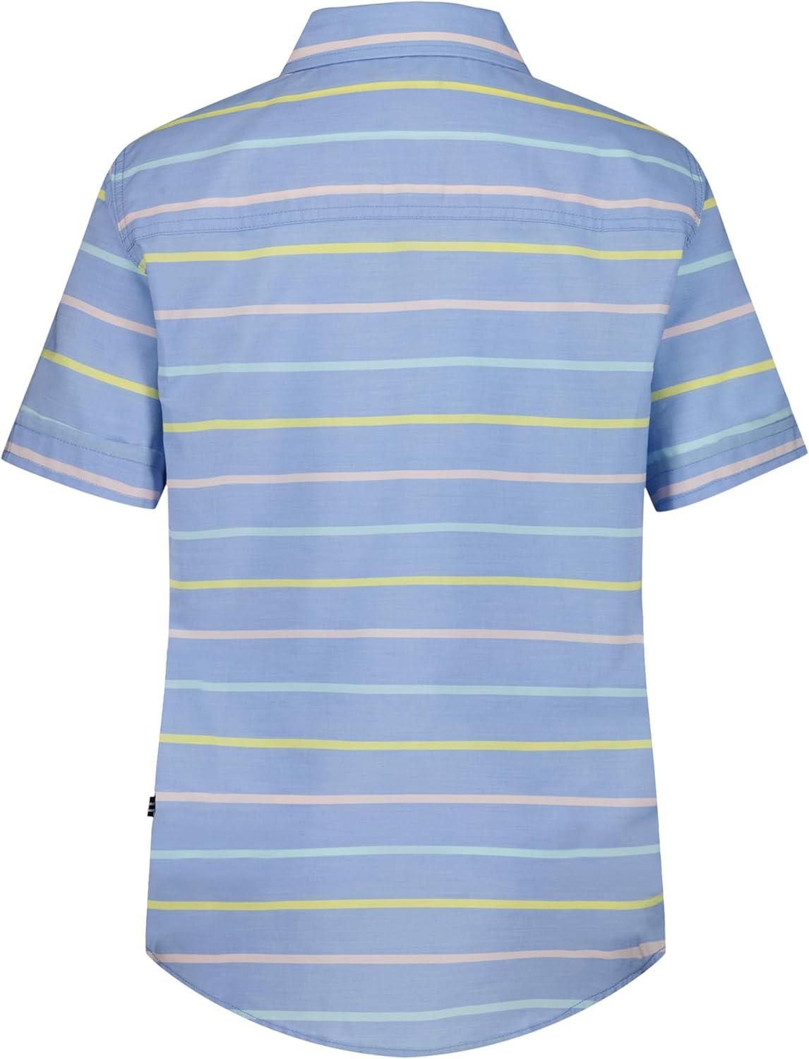 imageNautica Boys Short Sleeve Woven ButtonDown Shirt Light Weight amp BreathablePastel Stripe Allure