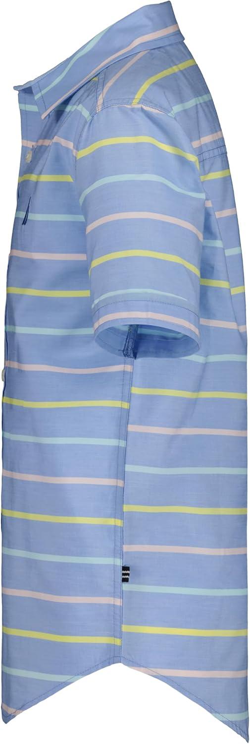 imageNautica Boys Short Sleeve Woven ButtonDown Shirt Light Weight amp BreathablePastel Stripe Allure