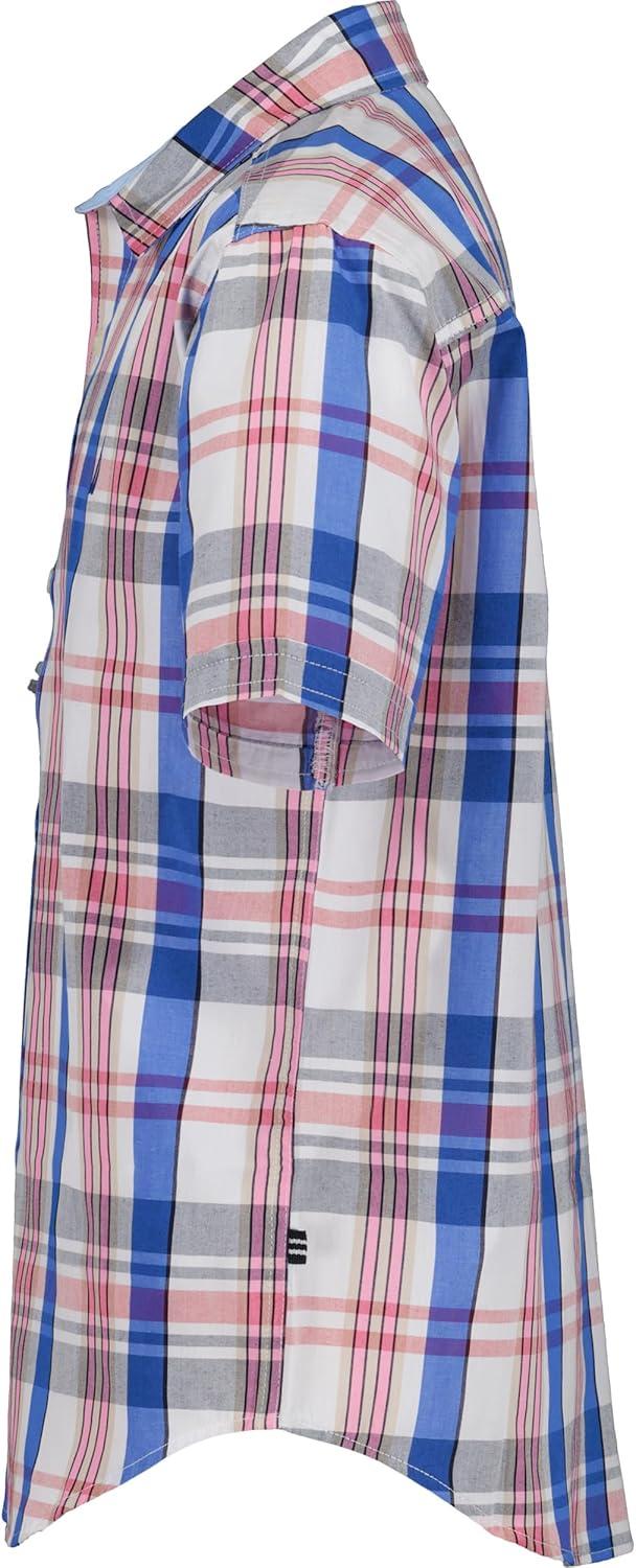 imageNautica Boys Short Sleeve Woven ButtonDown Shirt Light Weight amp BreathableTraditional Plaid