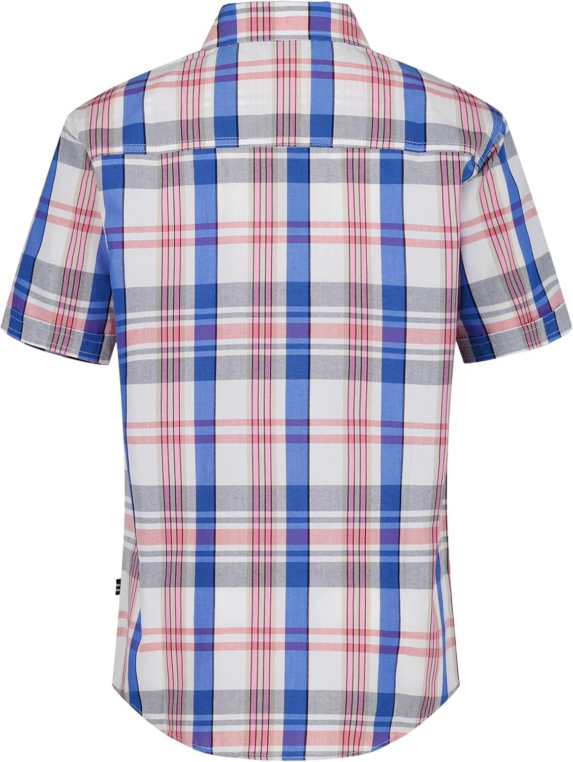 imageNautica Boys Short Sleeve Woven ButtonDown Shirt Light Weight amp BreathableTraditional Plaid