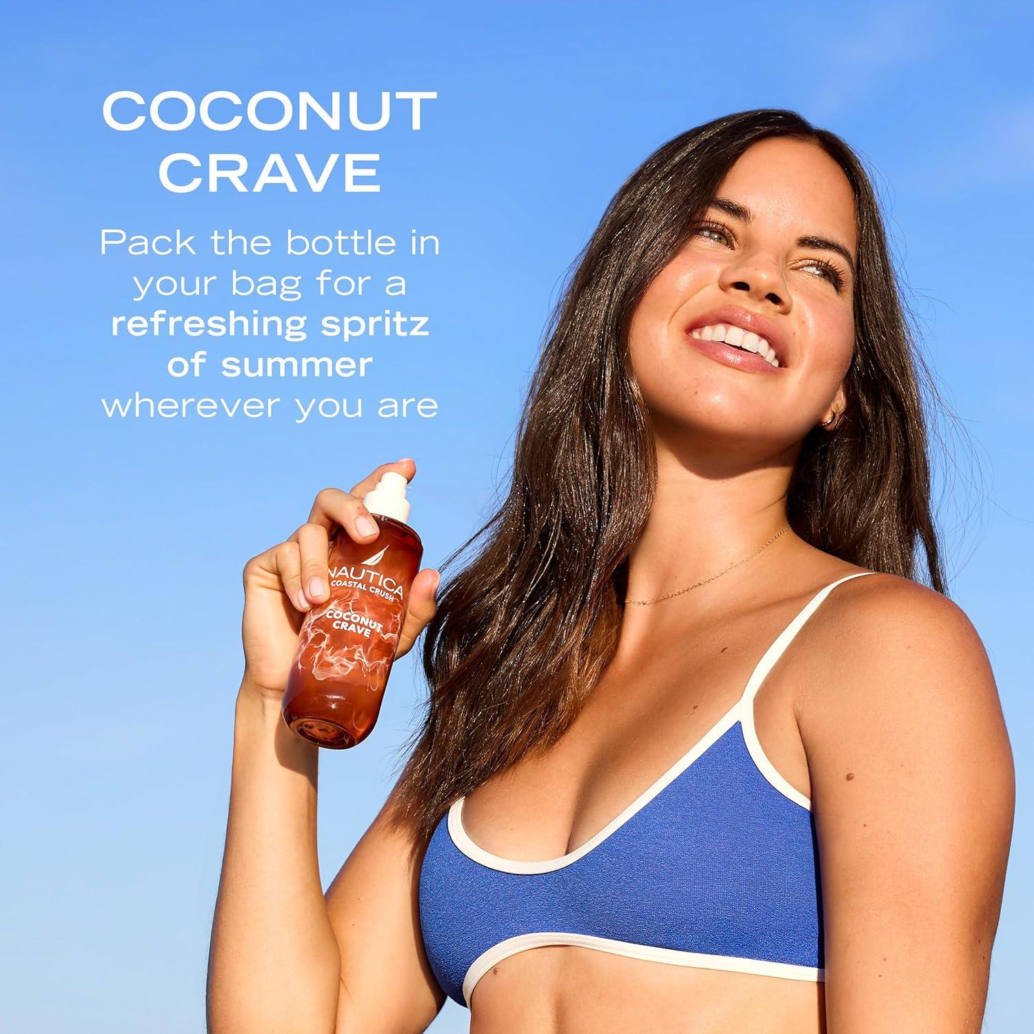 imageNautica Coconut Crave a Fruity Gourmand Hair amp Body Mist for Women Notes of Coconut Apple and Cedarwood Long Lasting 80 fl ozCoconut Crave