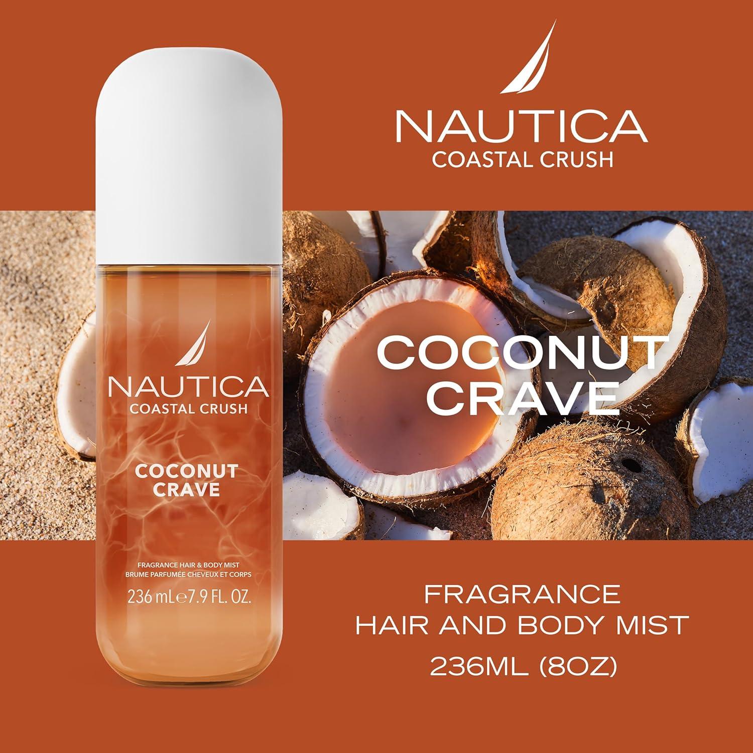 imageNautica Coconut Crave a Fruity Gourmand Hair amp Body Mist for Women Notes of Coconut Apple and Cedarwood Long Lasting 80 fl ozCoconut Crave