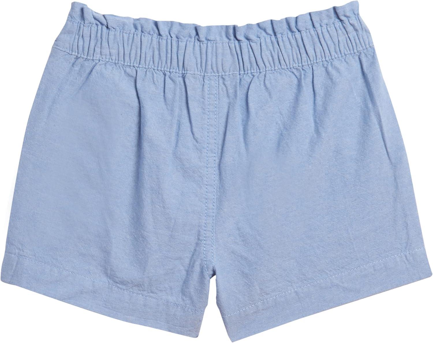 imageNautica Girls Chambray Shorts Lightweight Cotton with Ruffled Elastic Waistband amp PocketsXlt Chambray