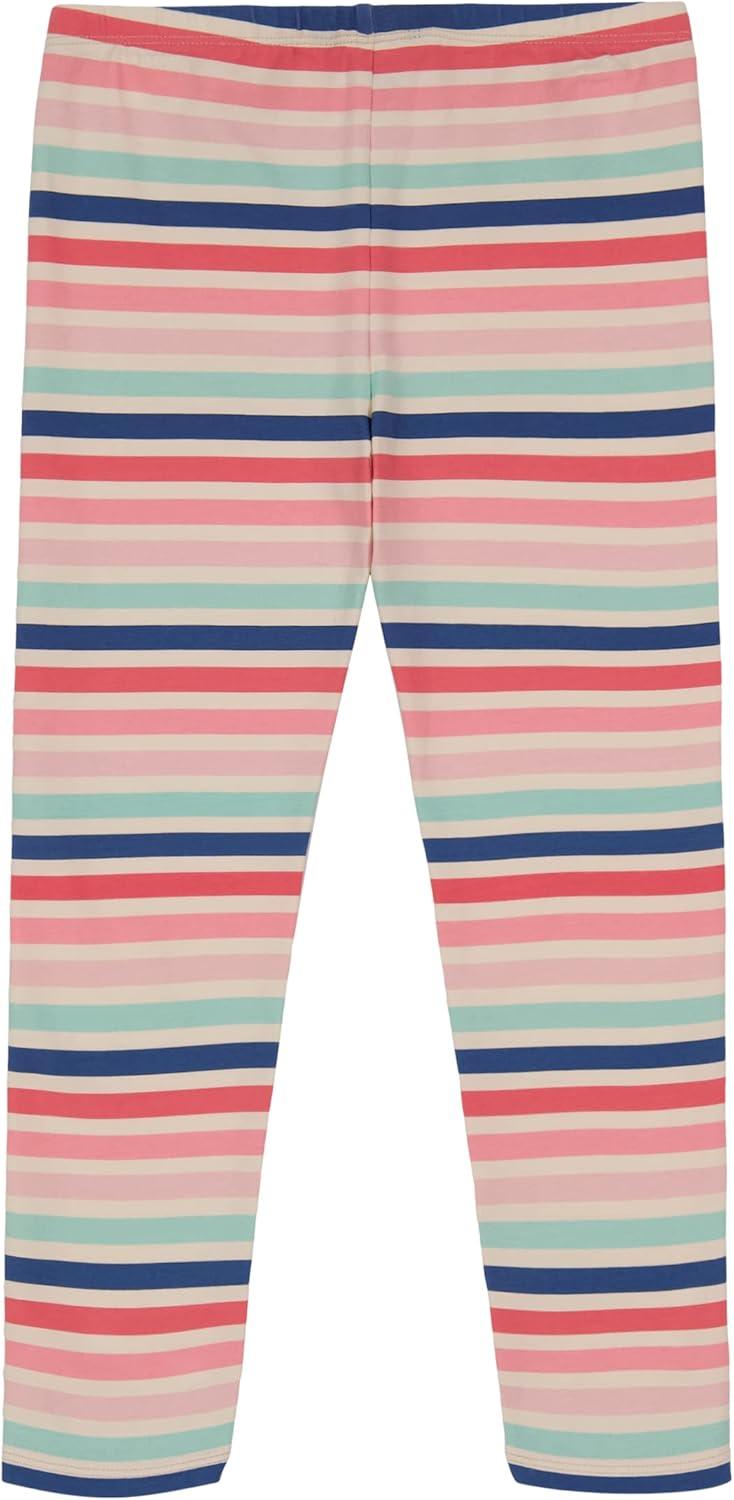 imageNautica Girls Leggings Full Length Pullon Stretch Pants with Elastic Waistband amp Logo DetailMulti Eggnog