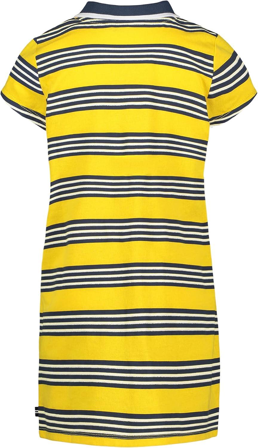 imageNautica Girls Short Sleeve Knit Pique Polo DressLemon Stripe