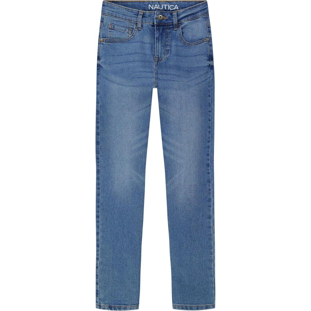 imageNautica Boys Classic Fit Straight Leg Denim Jeans 5Pocket Style Zipper Fly amp Button ClosureCaravel