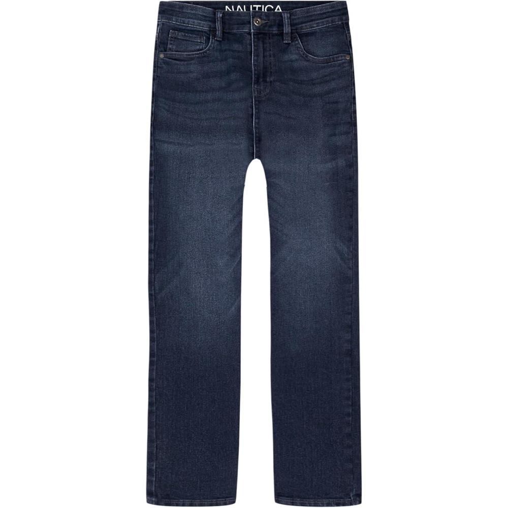 imageNautica Boys Classic Fit Straight Leg Denim Jeans 5Pocket Style Zipper Fly amp Button ClosureMarine Blue
