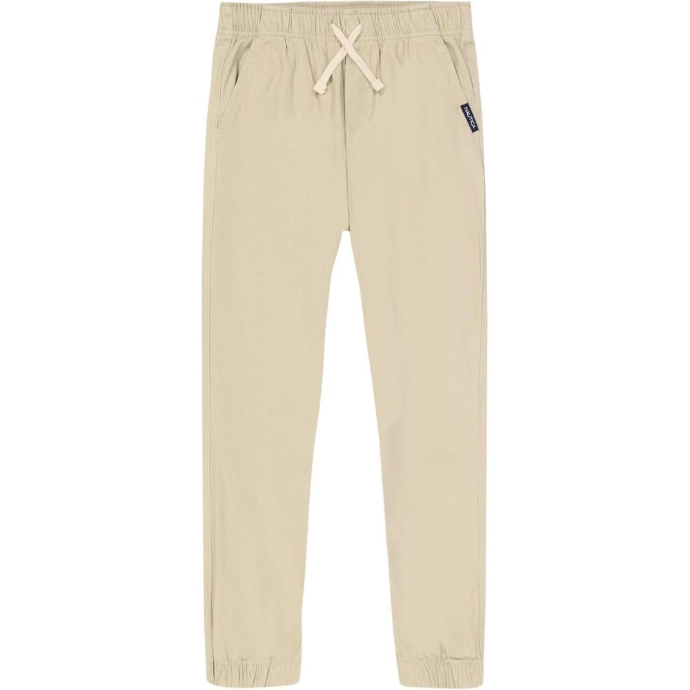 imageNautica Boys Pullon Twill Jogger Pant Drawstring ClosureIsland Fossil