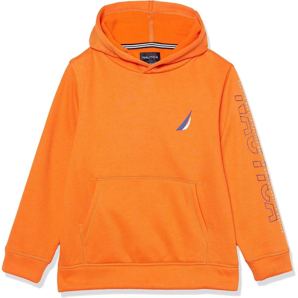 imageNautica Boys Pullover Fleece Hoodie SweatshirtRed