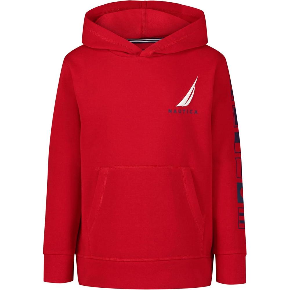imageNautica Boys Pullover Fleece Hoodie SweatshirtSignal Flag Tango Red