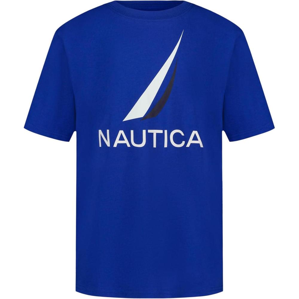 imageNautica Boys Short Sleeve JClass Logo Crew Neck TShirt Soft Comfortable Relaxed FitJclass Cobalt
