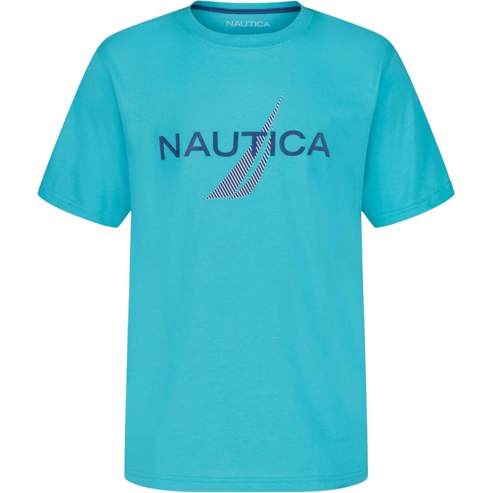 imageNautica Boys Short Sleeve JClass Logo Crew Neck TShirt Soft Comfortable Relaxed FitLayered Jclass Curacao