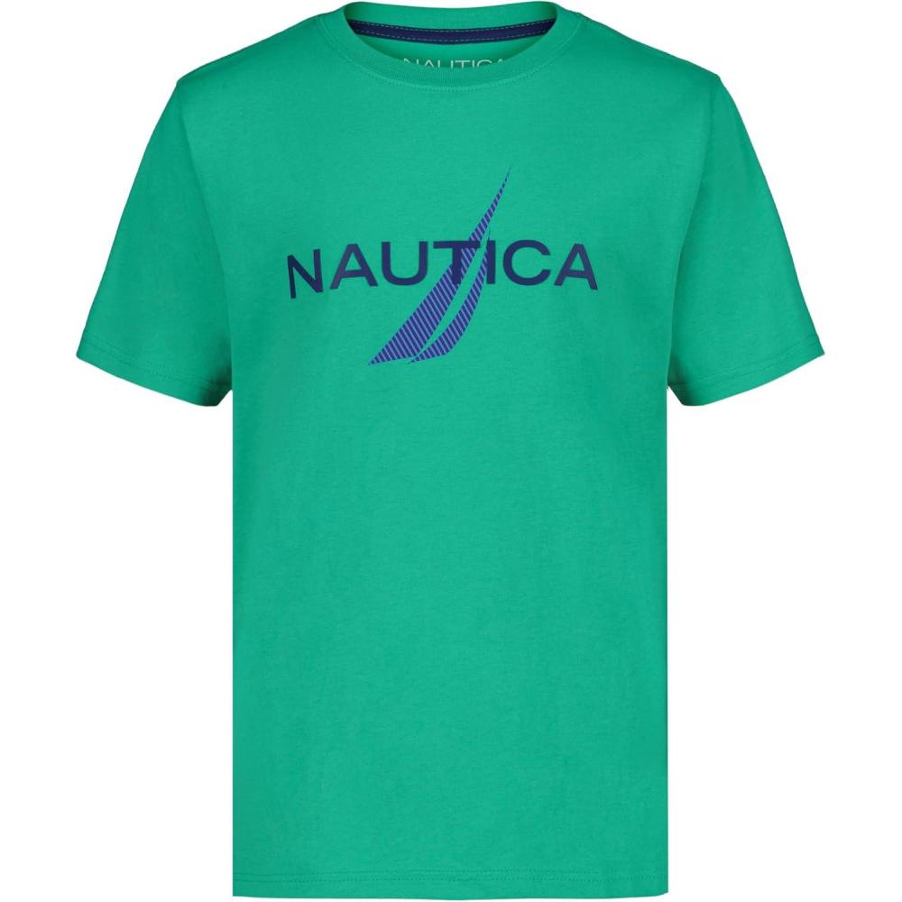 imageNautica Boys Short Sleeve JClass Logo Crew Neck TShirt Soft Comfortable Relaxed FitLayered Jclass Gum Drop