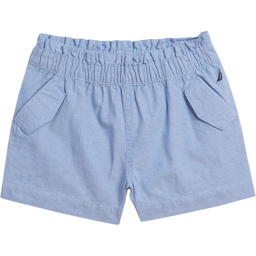 imageNautica Girls Chambray Shorts Lightweight Cotton with Ruffled Elastic Waistband amp PocketsXlt Chambray