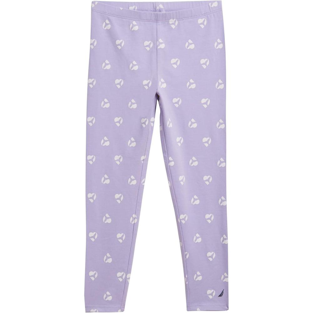 imageNautica Girls Leggings Full Length Pullon Stretch Pants with Elastic Waistband amp Logo DetailLavender Mermaid