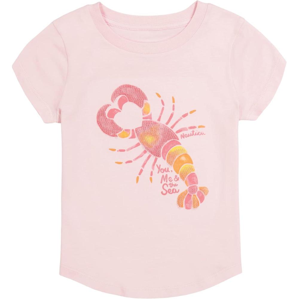 imageNautica Girls Short Sleeve Legacy TShirt with Flip Sequin Design Cotton Tee with Tagless InteriorRose Shadow