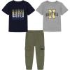 imageNautica Boys 3 Pc Two Tee Pant SetHeather MistNavy BlazerDeep Lichen Green