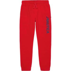 Nautica Boys’ Fleece Jogger Sweatpants(Stacked Carmine)