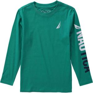 Nautica Boys’ Long Sleeve Screen Print Graphic T-Shirt(Green Lake 2c Icon)