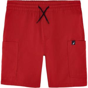 Nautica Boys’ Pull-on Cargo Shorts, Drawstring Closure(Cardinal)