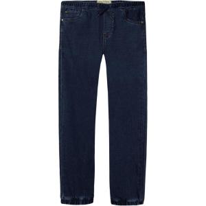 Nautica Boys’ Pull-on Stretch Denim Jogger-Style Jeans, 5-Pocket Style & Drawstring Closure(Dark Blue)