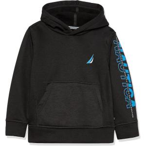Nautica Boys’ Pullover Fleece Hoodie Sweatshirt(Black)