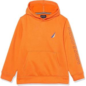 Nautica Boys’ Pullover Fleece Hoodie Sweatshirt(Red)