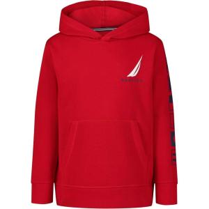 Nautica Boys’ Pullover Fleece Hoodie Sweatshirt(Signal Flag Tango Red)